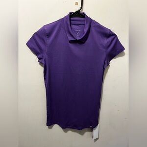 NWT Marc Cain collar soft short sleeve t purple sz 4‎